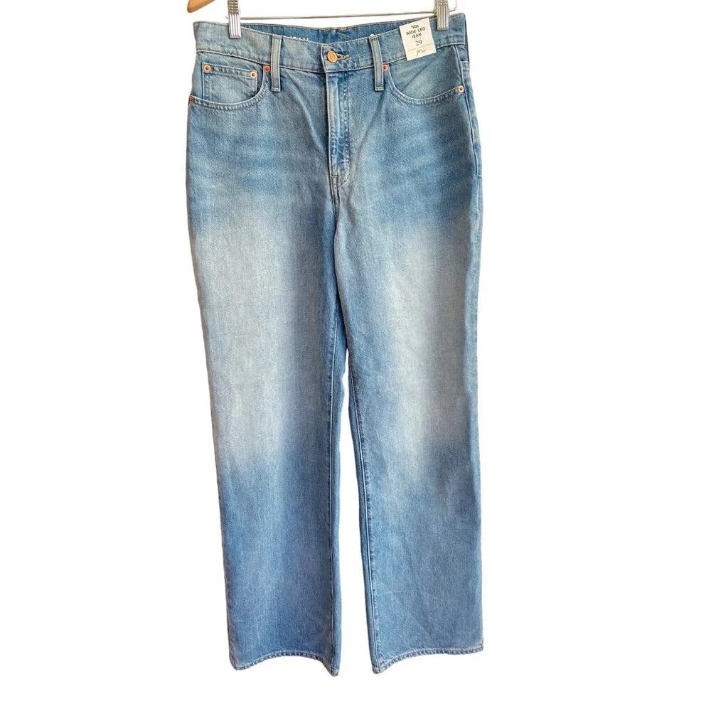 NWT J.Crew $138 Women's 29 High-rise '90s wide-leg Jeans Medium Wash "Sold Out" - Picture 2 of 14